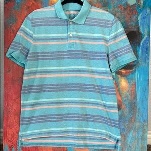 St. John's Bay Blue and Pink Striped Polo